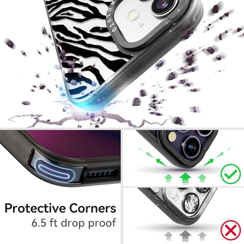 Coque iPhone 12 antichoc durable avec motif zèbre noir imprimé - 2
