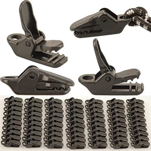 Feggizuli 70pcs Clip de Fixation Bache Auvent, Clips de Verrouillage Clips de Bâche Clips Toile de Tente en Linoléum en Plastique pour Bache Auvent, Pinces à Bâche Tarp Clip Tent Clip Cover