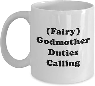 Gifts for Godmother Coffee Mug Tea Cup - God Mother Appreciation Idea to My Godmom Godparent Funny Cute Gag from Godchild Goddaughter Godson - Fairy Godmother Duties Calling