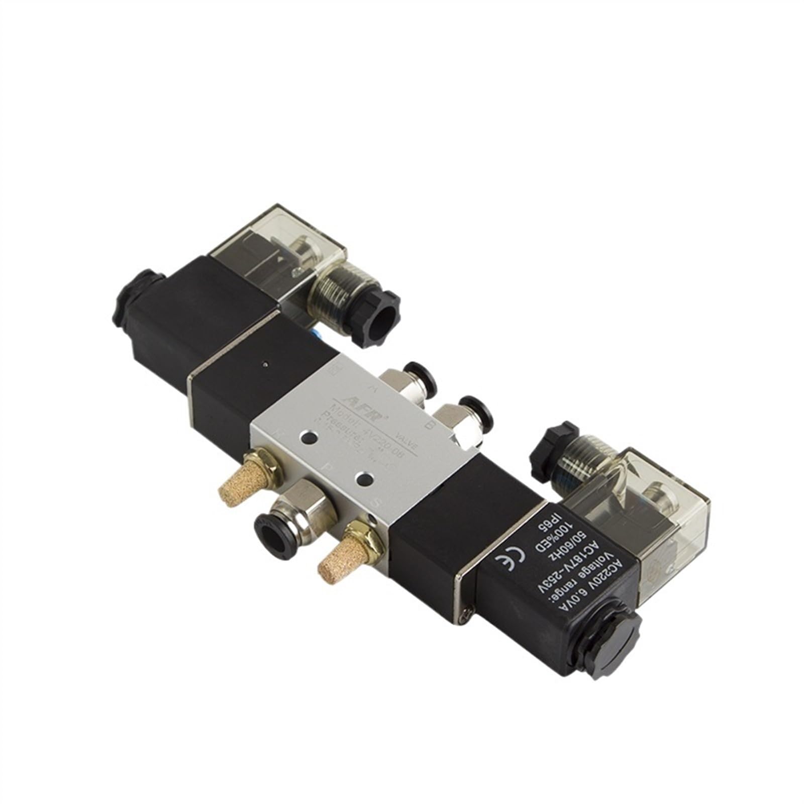 1 sztuka 4V120-06 4V420-15 4V320-10 Air pneumatyczny zawór elektromagnetyczny 5 Way 2 pozycja 1/4" stop aluminium wewnętrzny DC12V DC24V AC110V AC220V (4v420-15 Ac220)