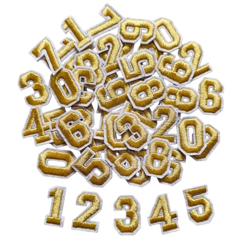 Zlettery Gold Iron On Number Patches