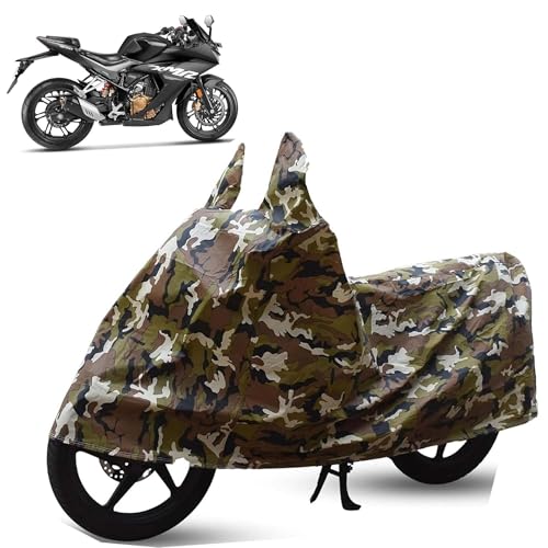 Image of Sulfar Bike Cover for Hero MotoCorp Karizma XMR 210 (Sports Faired) | Waterproof, Dustproof & UV Protected | All Weather Two Wheeler Cover (Army Green) New 2026 Variants