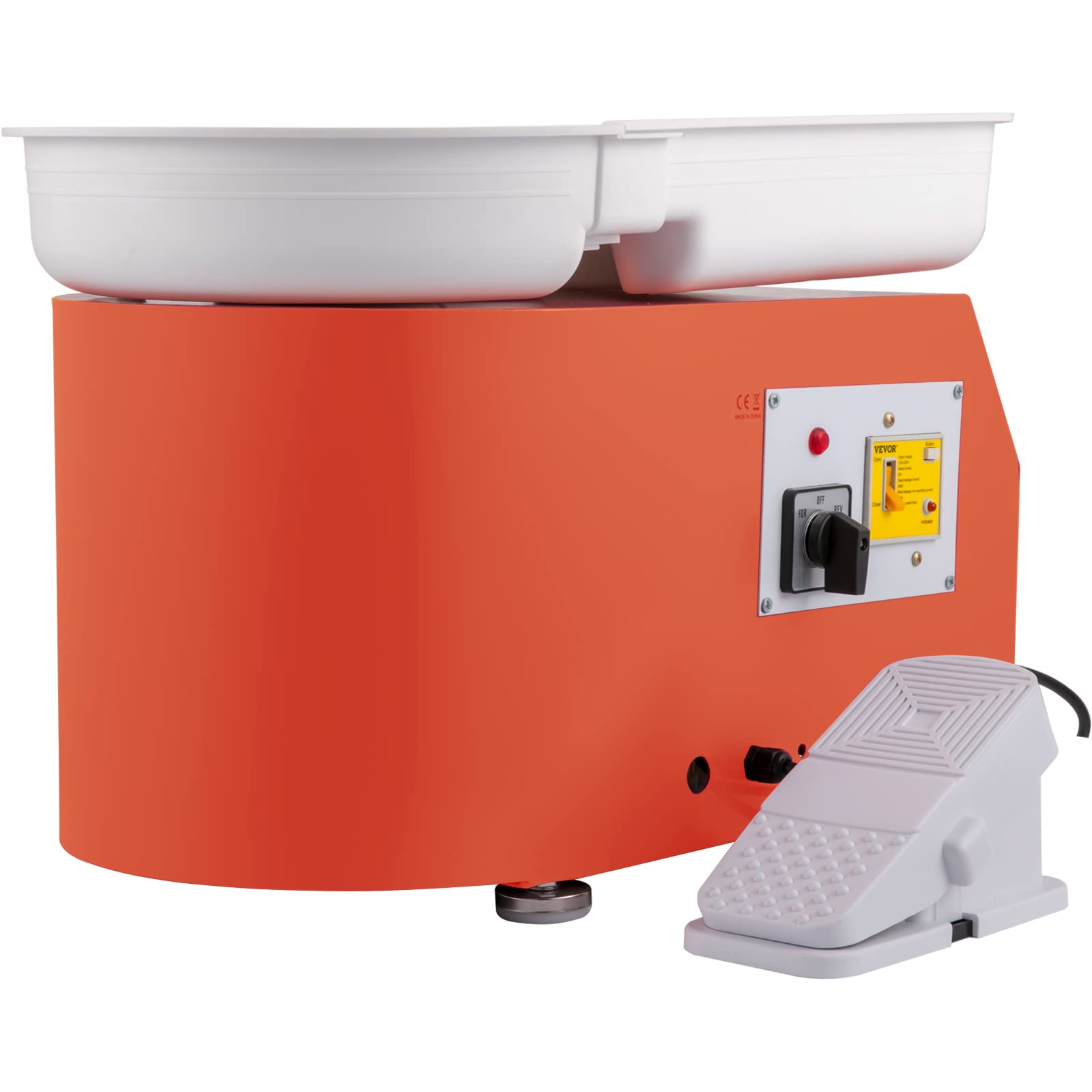 VEVOR Elektrisches Töpferrad, verbessert, Töpferturm, 350 W, 25 cm, LCD-Touchscreen, Töpfermaschine, Keramik, DIY, doppelte Steuerung mit Pedal, Maschine, Ton, abnehmbarer Becken, Grau
