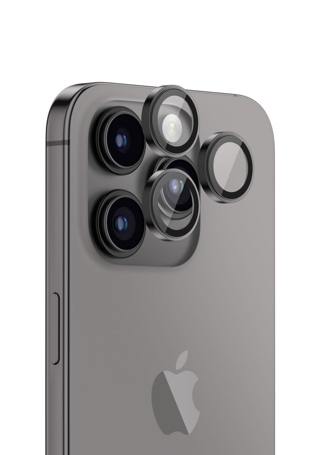 at AMAZINGthing Amazing Thing iPhone 15 Pro and iPhone 15 Pro MAX Camera Lens Protector Supreme Tempered Glass Aluminum AR Lens Defender - Grey