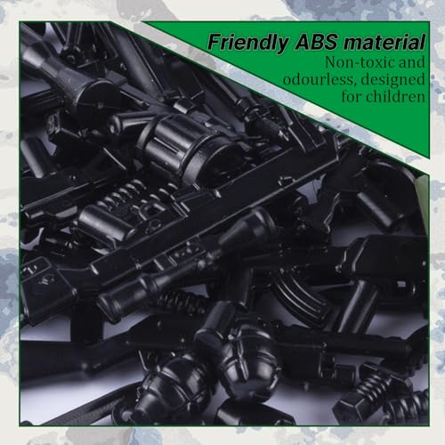 HIMIRICH Weapons Pack Military Toy Set Building Blocks Model for Soldier Figures, Army Equipment Gear Kit Pieces and Parts Accessories Compatible with Major Brand