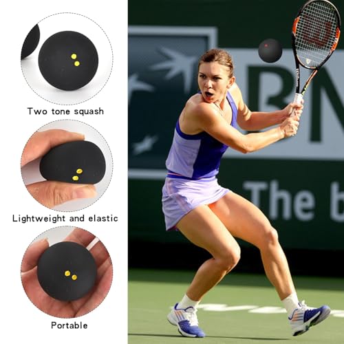PONGH Squash Bälle 4 Stück 4 Geschwindigkeit Sport Squash Ball Progression Squashbälle Roter Punkt Blauer Punkt Gelber Punkt und Doppelter Gelber Punkt für Anfänger Wettbewerb und Training