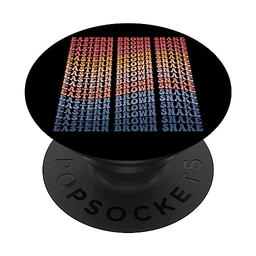 Eastern Brown Snake Groovy Retro PopSockets Swappable PopGrip, Black