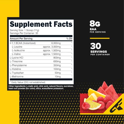 Image of Primaforce EAA Powder (30 Servings, Fruit Punch Flavor) | Essential Amino Acids for Pre /Intra Workout and Recovery - Non-GMO and Gluten Free
