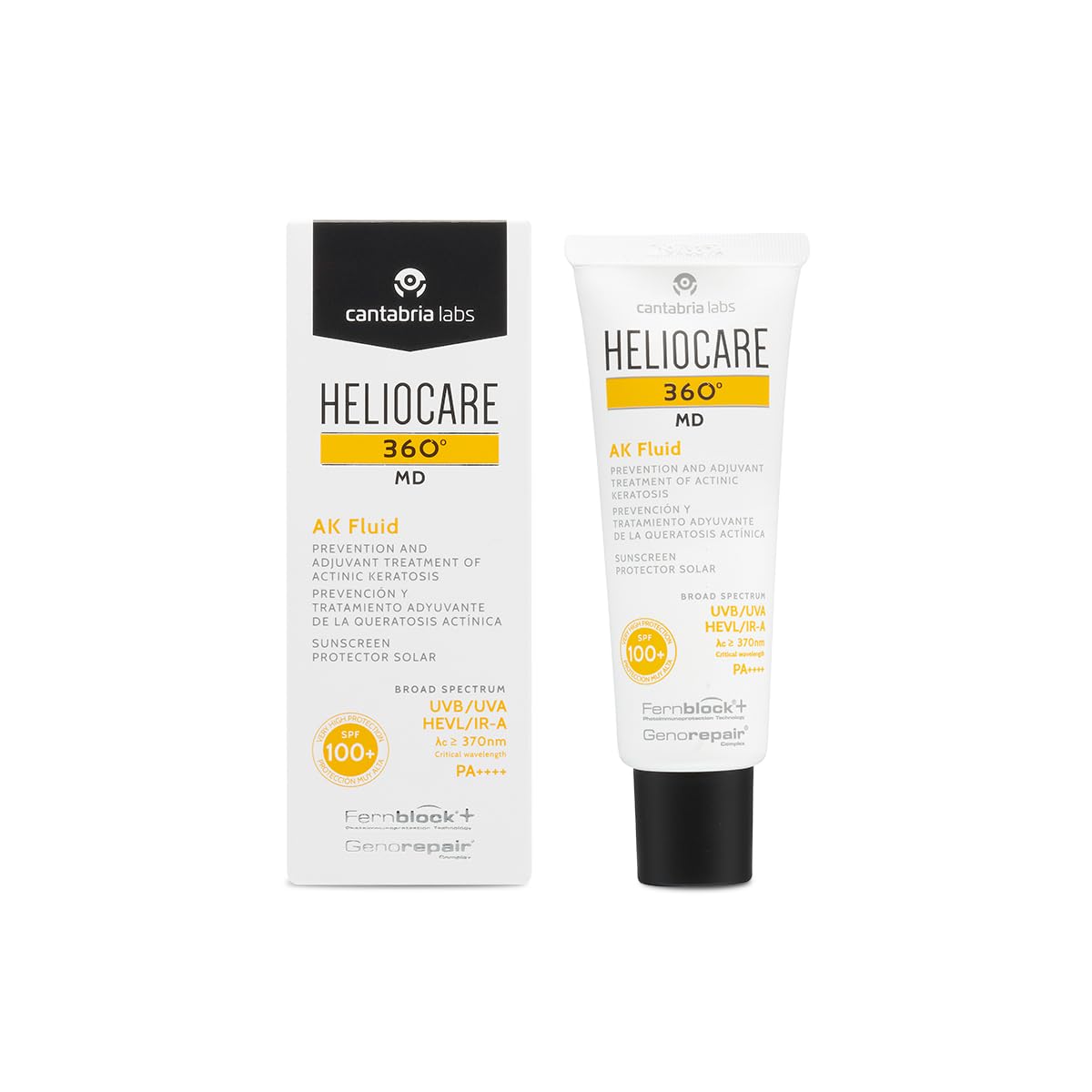 Cantabria Labs - Heliocare 360º MD AK Fluid - 50 ml - Protección Solar - Prevención Queratosis Actínica - Textura Fluida No Comedogénica