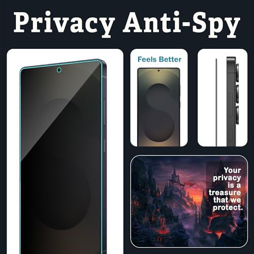 Image of ArmourPro Borderless Privacy Tempered Glass Compatible with Samsung Galaxy S25 Ultra, Pack of 2 Anti-Spy Screen Protector, Anti Peeping Guard, Edge-to-Edge Coverage, 9H Hardness