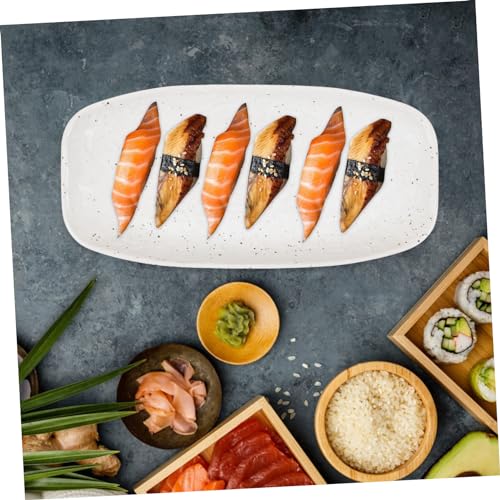 Plato cerámico rectangular para sushi y postres miniatura 4