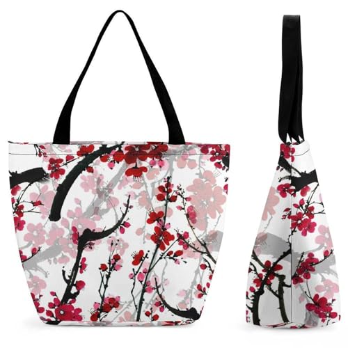 Sac à main pour femme Fleur De Prunier grand sac à bandoulière de voyage