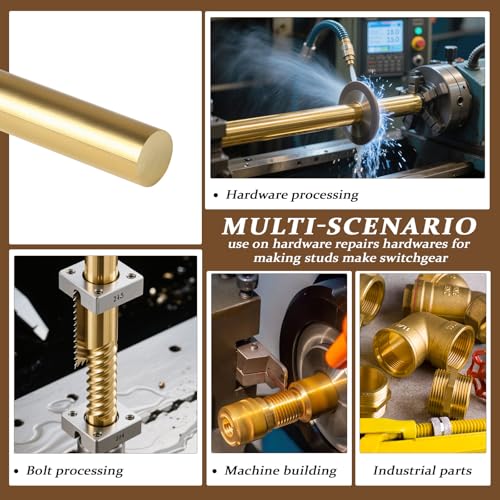 EXLECO Messingstäbe Ø20MM x 100MM, Metallstäbe Messingstangen Massive Runde Messingstab Metallstab Metallstange Massivem Messing Rundstab Stangen für DIY-Handwerk RC Model und Drehbank Bar Stock