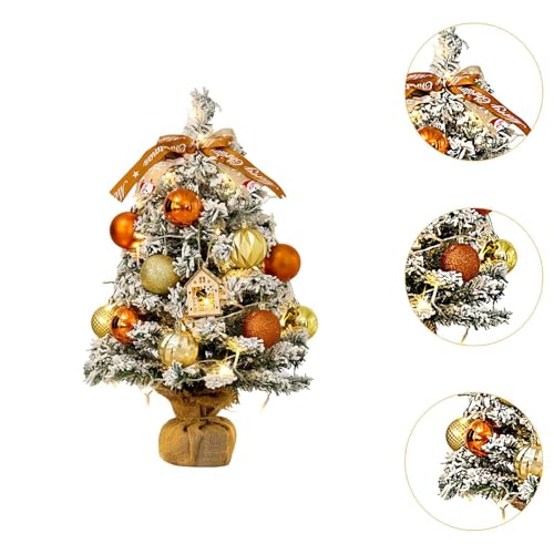 menolana Mini árvore artificial de Natal, pequeno ornamento de árvore artificial de Natal, árvore ar