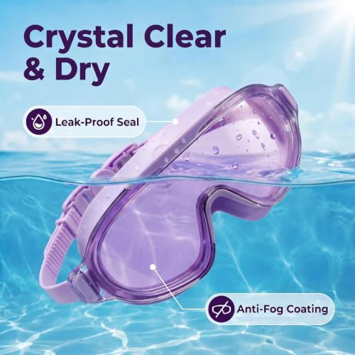 Image of Swim Goggles for Kids 6-12, Wide View Anti-Fog UV Protection No Leaking,Boys Girls Youth Swimming Goggles