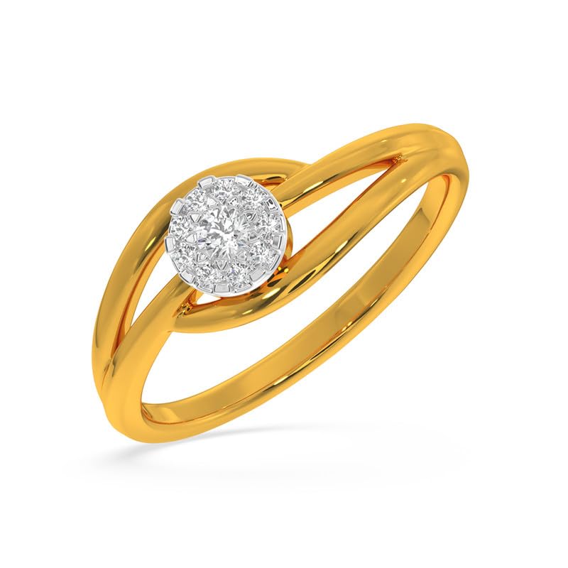 Image of KISNA 14k / 18k Real Gold & Diamond Ring | Diwali, Rakhi Rakshabandhan Gift for Sister /Bhabhi /Women | With Certificate of Authenticity & BIS-Hallmarked Gold Jewellery | Liyana Diamond Ring