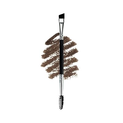 Prosopyare Professional Double-Ended Angled Eyebrow Brush and Spoolie, Black