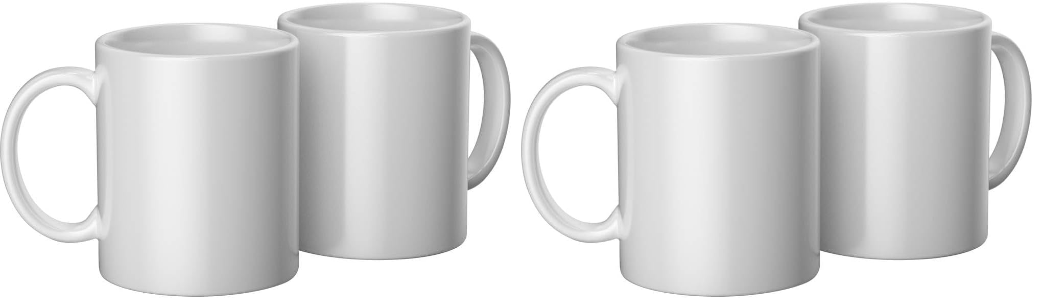Cricut 2007821 Tassen, 2 x Sublimationsbecher mit Tinte, Weiß, Blanko, 355 ml (Packung mit 2)