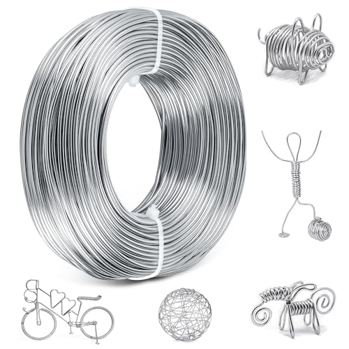 Basteldraht 2mm x 50m, Draht Zum Basteln Aus Aluminium, Wire Rostbeständig Und Leicht Formbar, Silberdraht Zum Basteln Kann Zur Herstellung Von Dekorationen Oder Persönlichem Schmuck Verwendet Werden