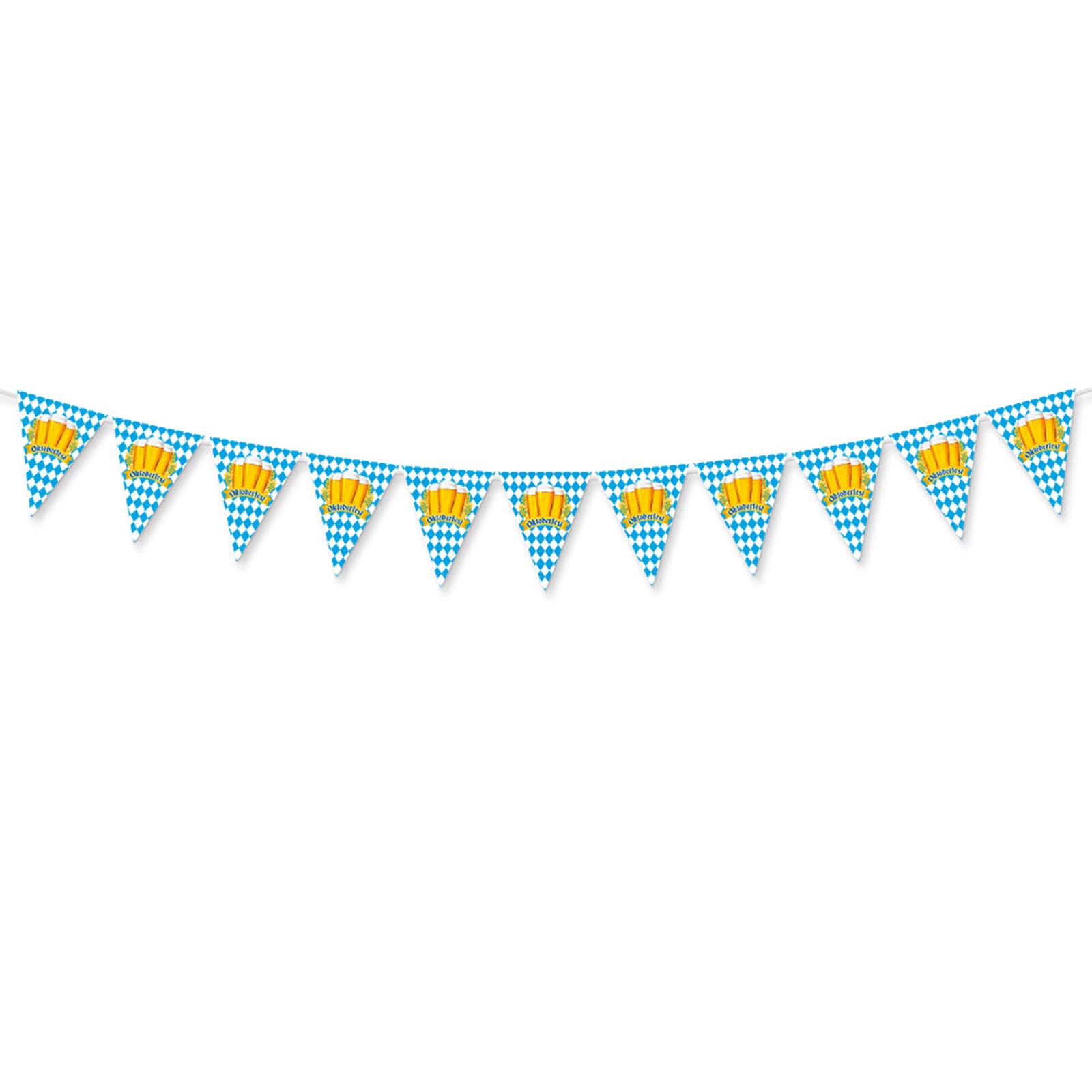 Jazuaiao Holiday Party Triangle Bunting Paper Pennants Ceiling Decoration for German Celebration Standard Flags Set