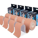 4 Pack Kinesiology Tape for Sports Athletes - 16 FT Waterproof Athletic Tape for The Knee, Elbow and