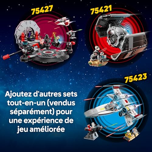 LEGO Star Wars Smart Play : Duel dans la Salle du Trône et Chasseur A-Wing - Jeu Interactif Tout-en-Un - Réagit à Votre Façon de Bouger et de Jouer avec Une Smart Brique - Cadeau Enfant 9 Ans 75427