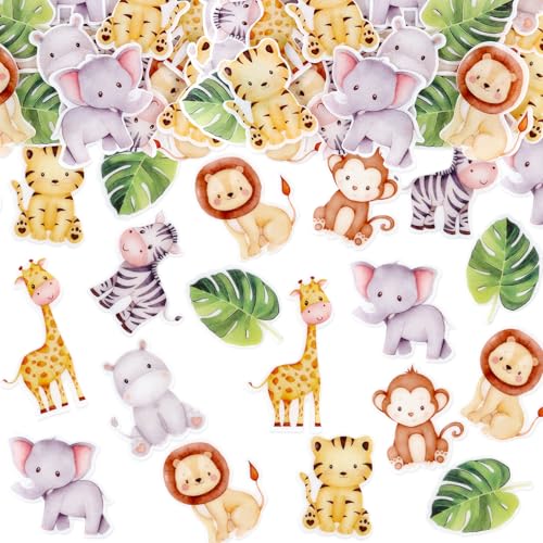 Blumomon 40Pcs Edible Jungle Safari Animal Cupcake Toppers H