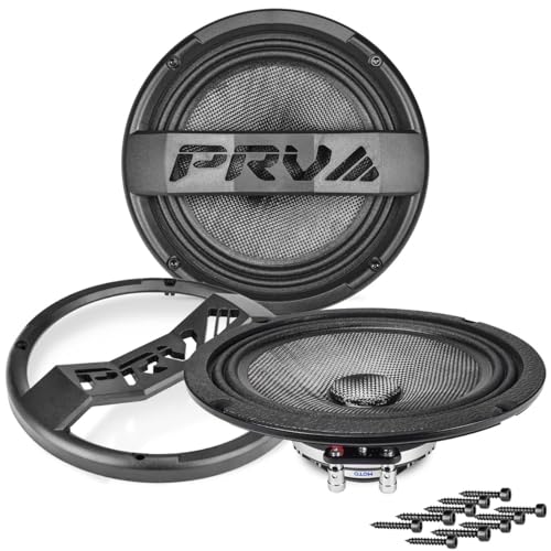 PRV AUDIO Carbon Fiber 8" Midrange Speaker 400 Watts 4 Ohm Neodymium MT8MR400CF-NDY-4 Water Resistant Pro Audio Loudspeaker for Boat UTV 4-Wheeler Motorcycle (2 Speakers)