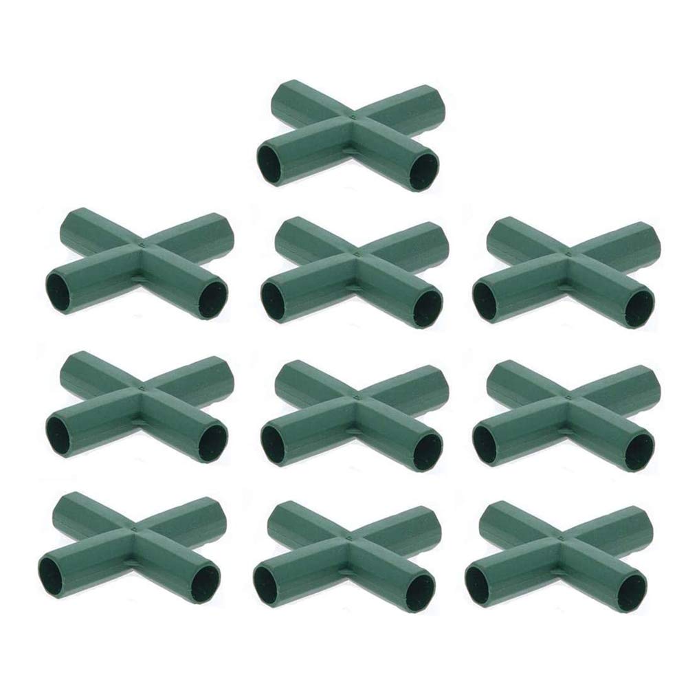 Connettori a canne rivestite in plastica per telaio da giardino, supporti gabbie, gabbie, telai di rete, recinzioni, telaio per serre e mobili, connettori a 4 vie per aste da 11 mm