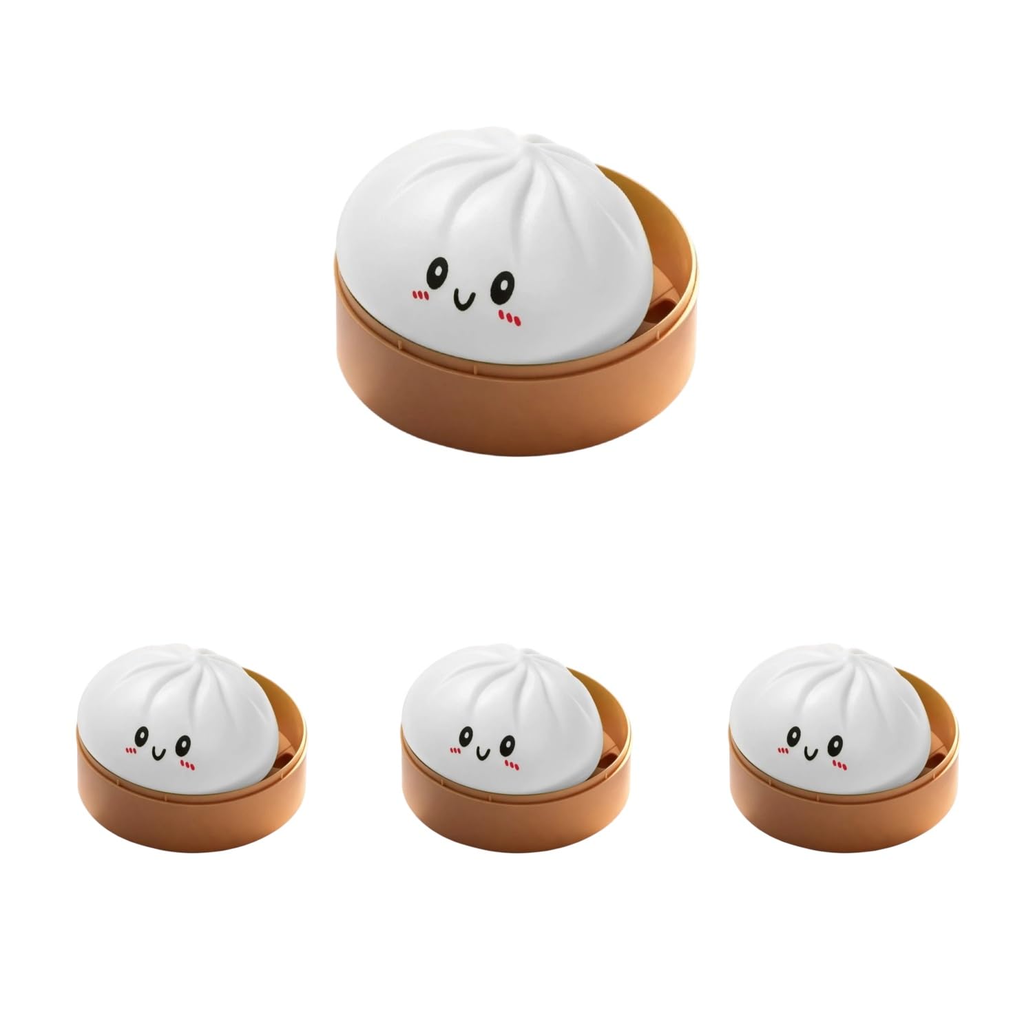 Baozi antystresowy parowar z miękkiego tworzywa sztucznego – ugniatalny parowar z powolnym ustawianiem – kreatywna zabawka fidget do biura, szkoły i domu (kolor biały, zestaw 4 szt.)