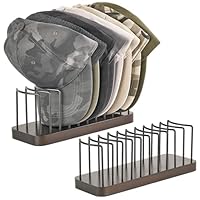 Mkono Hat Organizer for Baseball Caps, Set of 2 Hat Holder for 20 Baseball Caps, Tabletop Hat Rack Stand Hat Storage Display Baseball Cap Organizer for Desk Closet Shelf Dresser