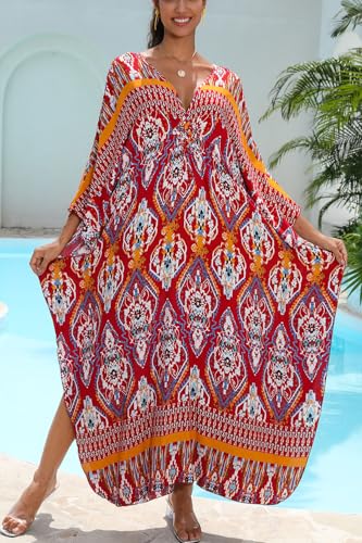 Maxi Robe Col V Ample et Fluide comme Beach Cover-ups Légère pour l'Été - 2