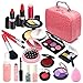 Senrokes Pretend Makeup Kit Cosmetic Toy Fake Play Rubber Makeup Set with Cosmetic Bag for Girls, Safe & Non-Toxic Toy Makeup Girl Birthday Gift for 4-10 Year Old Girls Fit Role-Play, Princess Dress