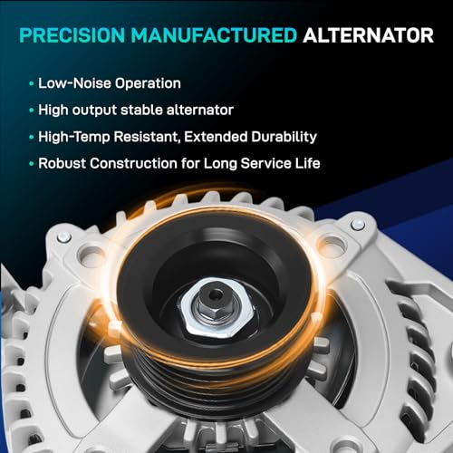 Image of New Alternator Compatible with 2007 2008 Jeep Wrangler, 2008-2010 Chrysler Town & Country, 2008-2010 Dodge Grand Caravan, 2009 2010 Volkswagen Routan, 3.3L 3.8L, 4801304AA 11295N