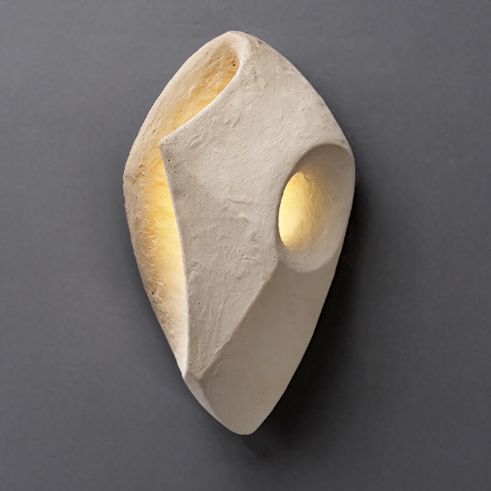 SXECAEPS Indoor Decor Wall Light Cement Sconce for Bedroom, Modern Vintage Lighting Fixture with Concrete Lampshade, Bedside Living Room Hallway Lamps, G4 Socket
