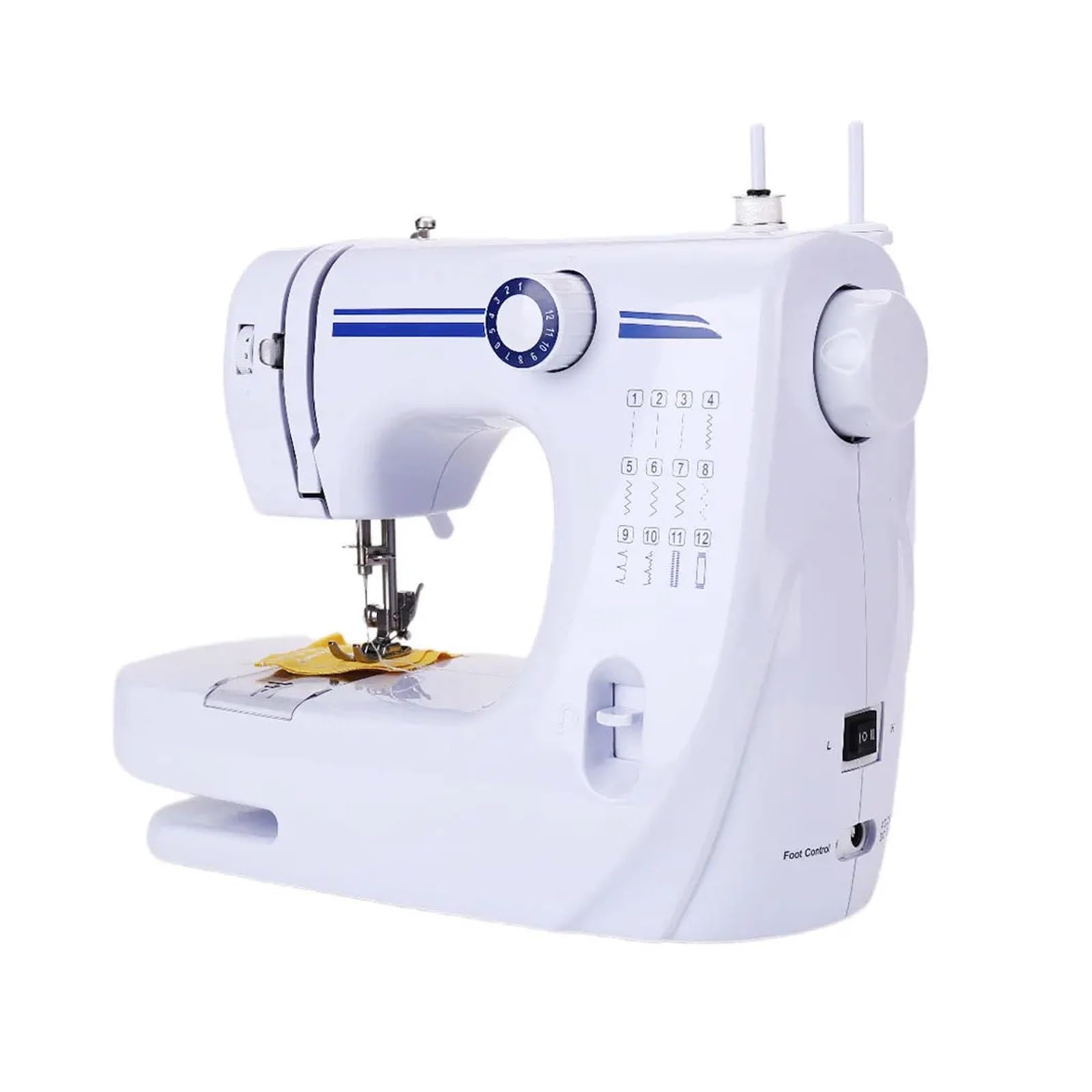 Mini Macchina da Cucire Manuale Portatile, Assistente Domestico per Maglieria, elettrica, Alimentazione CC, con Pedale, Luce Notturna, Doppio ago, Potente, silenziosa, st,And Presser Foot