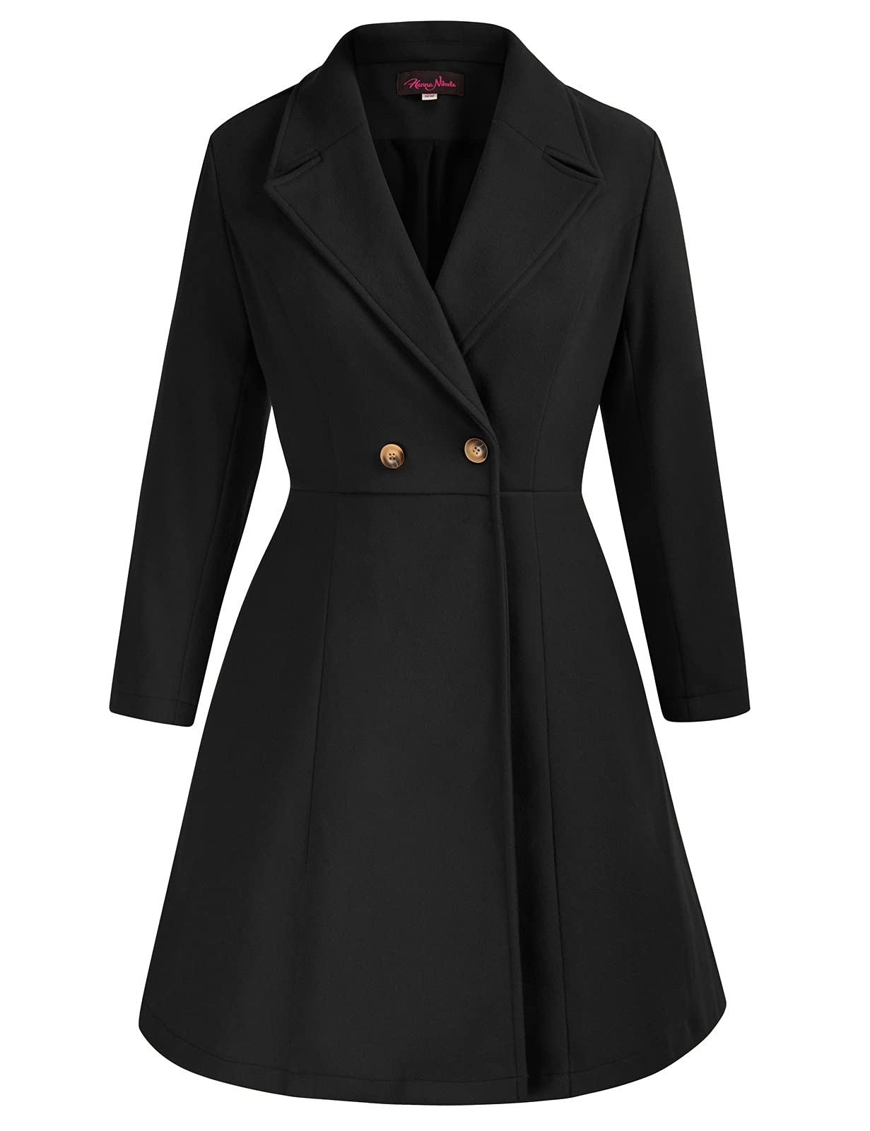 Hanna Nikole Women's Plus Size Wool Dress Coat Double Breasted Pea