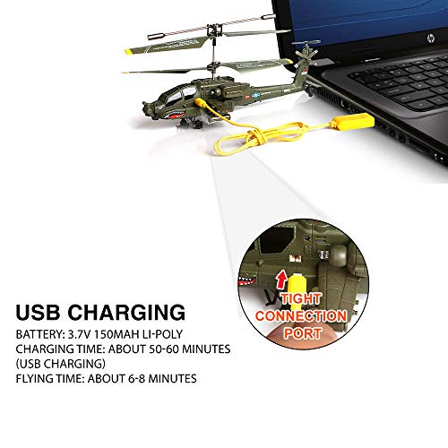 Image of POCO DIVO Apache AH-64 Helicopter RC Flight Infrared 3CH AH64 S109 Gyro Military Aircraft Model S109G