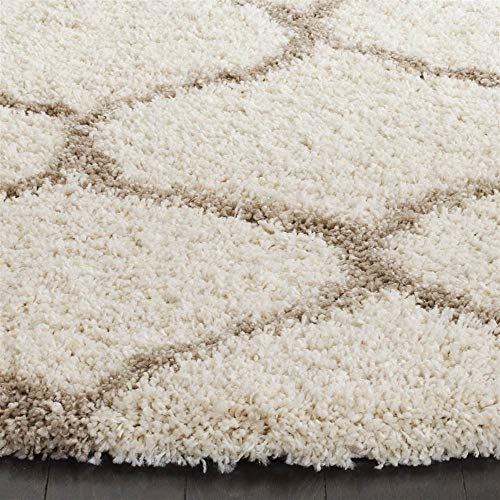 Image of Handwoven Microfibre 3D Rug for Living Room (Ivory & Beige Moroccan, 9 X 9 Feet (Round), Microfibre)