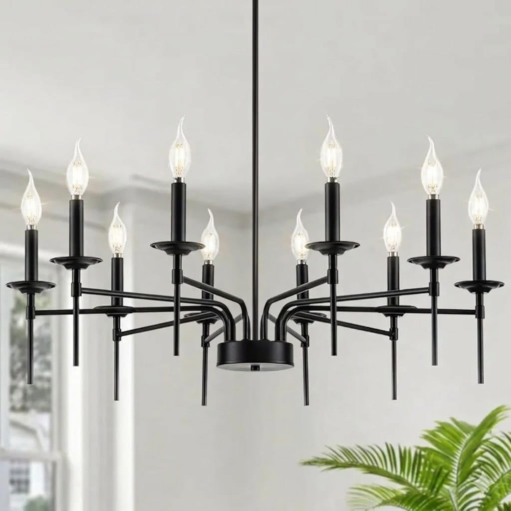 Modern Crystal Chandelier LED Ceiling Light, Clear Glass Beads Farmhouse Candle Style Pendant Lamp for Dining Room, Living Room, Kitchen, Bedroom, Hall, Hotel, Entryway & Staircase Decor-image-38