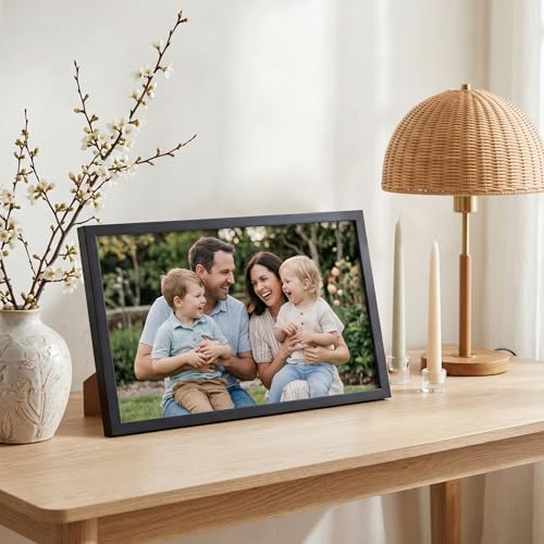 Image of Americanflat 8.5x14 Picture Frame with Shatter-Resistant Glass - Streamline Collection - Thin Border Picture Frame for Wall Display - Hanging Hardware Included - Black