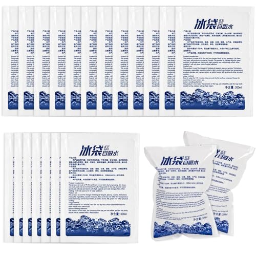 RAINFLOW 35 Pack Reusable Dry Ice Packs for Shipping Cold Ice Packs for Lunch Boxes, Long Lasting Cold Pack for Coolers, Lunch Freezer Pack for Drinks & Food
