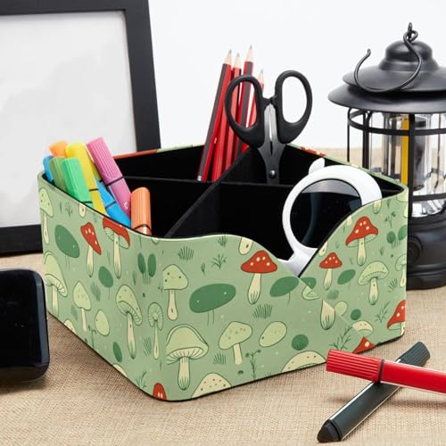 Motif champignon vert pour ce porte-stylos rectangulaire polyvalent - 8