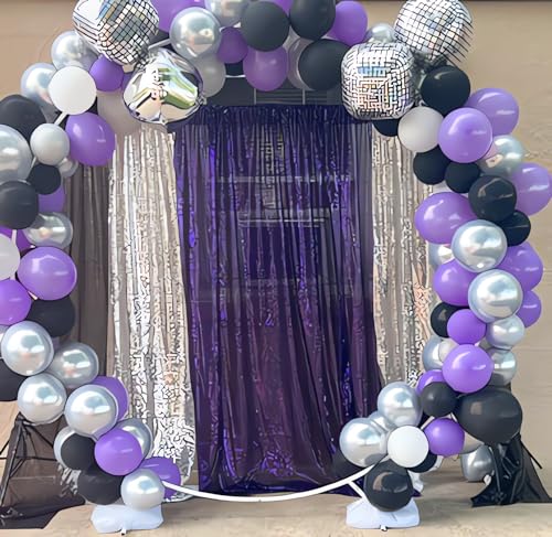 Telón de lentejuelas morado 4FTx8FT para fotografía miniatura 3