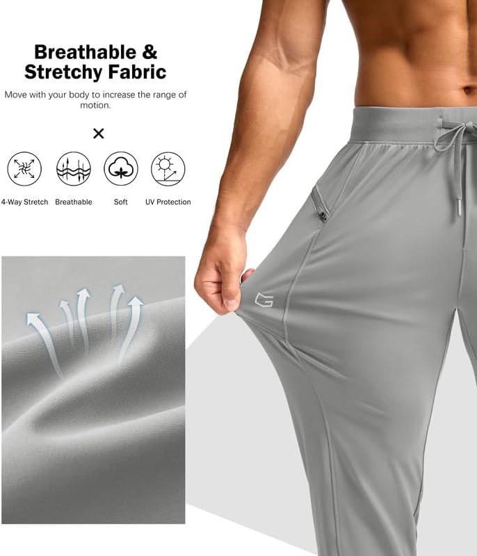 G Gradual Men's Joggers with Zipper Pockets Stretch Tapered Sweatpants Athletic Pants for Men Workout Running Gym - Image 5