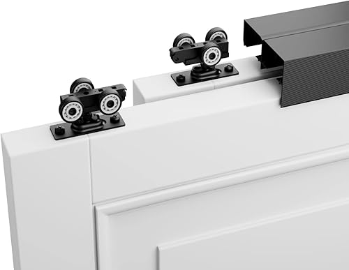 Miniatura 8 de SMARTSMITH Kit de herrajes para puerta de derivación de 6 pies, con 2 dedos pul, para armario, sala de almacenamiento, juego de herrajes para puerta