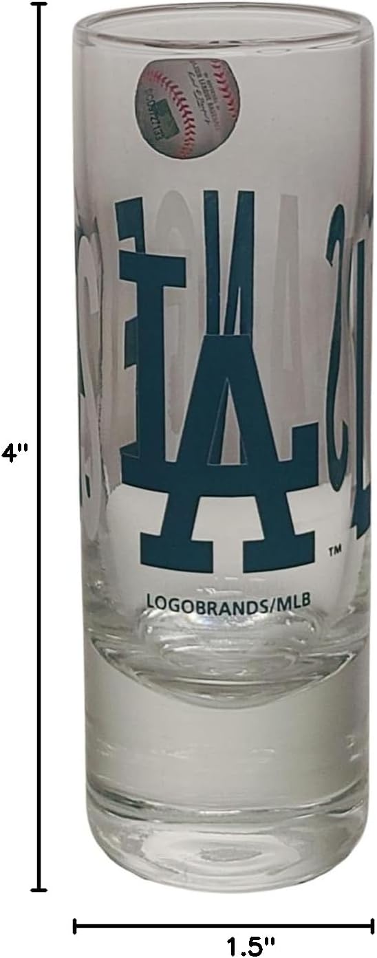 Logo Brands MLB Overtime Shooter 2.5oz Tall Shot Glass (Los Angeles Dodgers)