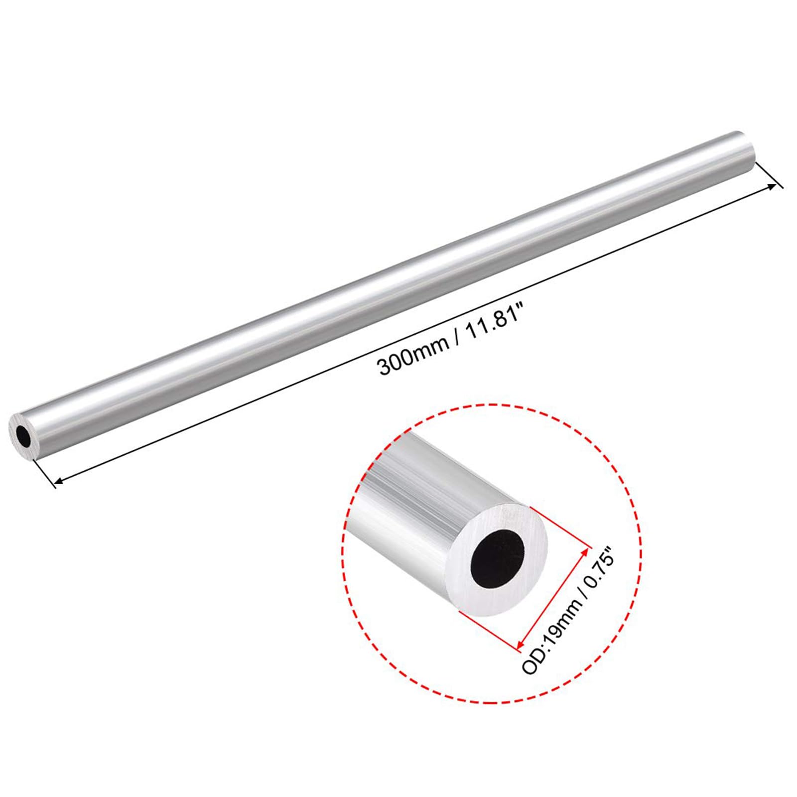 TA-VIGOR 6063 Aluminium-Rundrohr 20 Mm Außendurchmesser, 16 Mm Innendurchmesser, 100 Mm Länge, Nahtlos, 2 Stück - Perfekt Für Heimwerker & Profis