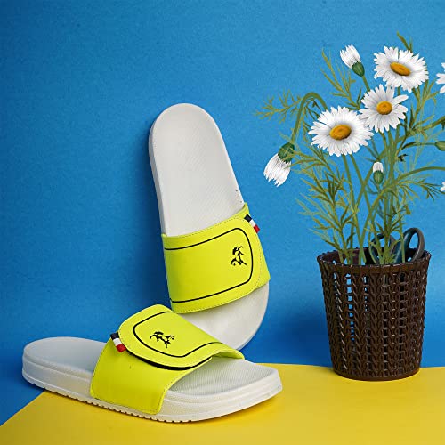 Image of PERY-PAO Mens Stylish Sliders Grey, Sky Blue, Black, White, peach, Neon Green, Olive Green Boys Slippers