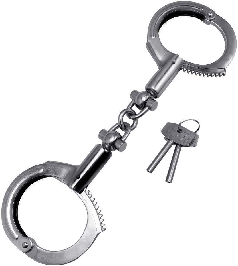 Double Lock Handcuff Asjustable for Police for Security Guards, Law Enforcement, Military, Concerned Citizens Roll Play Training-Silver